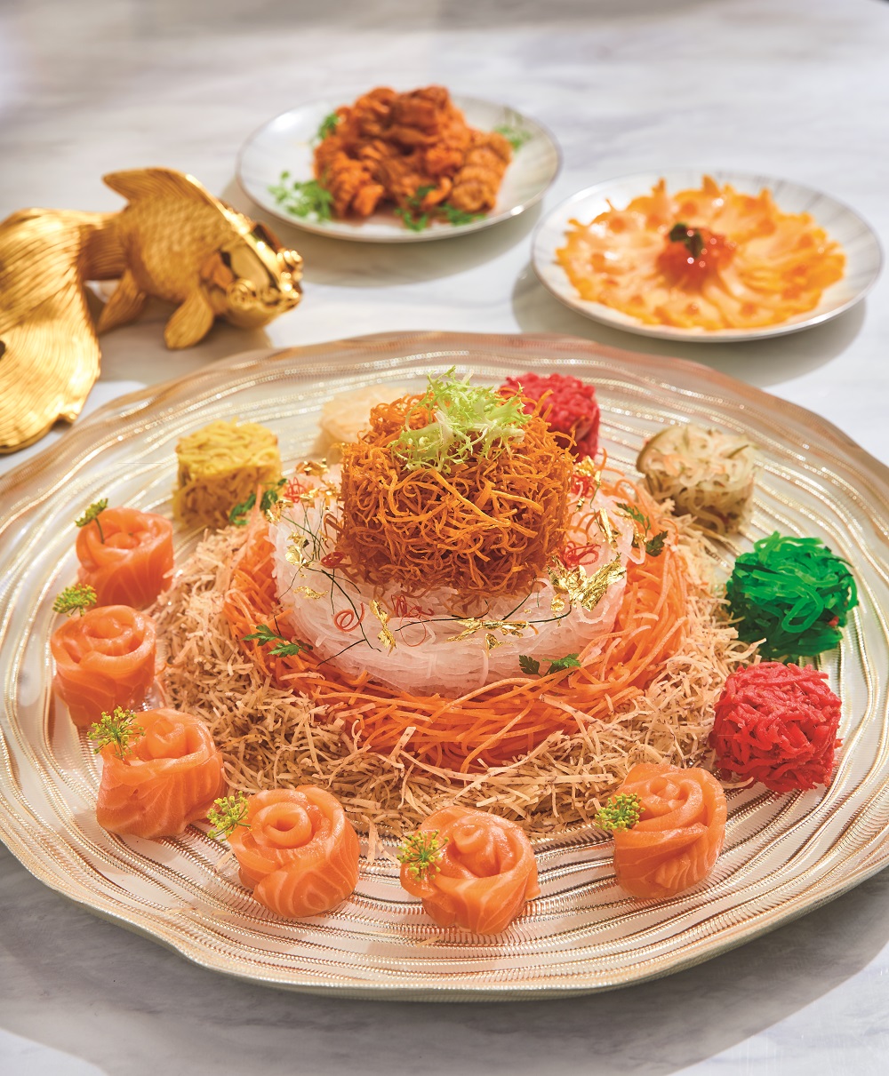 Yu Sheng with Salmon, Sea Whelk, Coral Clam and Salmon Roe